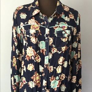 Floral Western Style Shirt